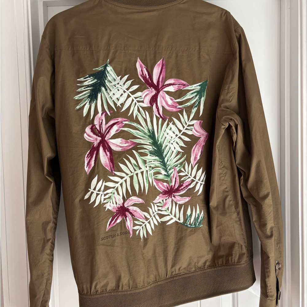 Scotch & Soda Cotton Embroidered Bomber Jacket